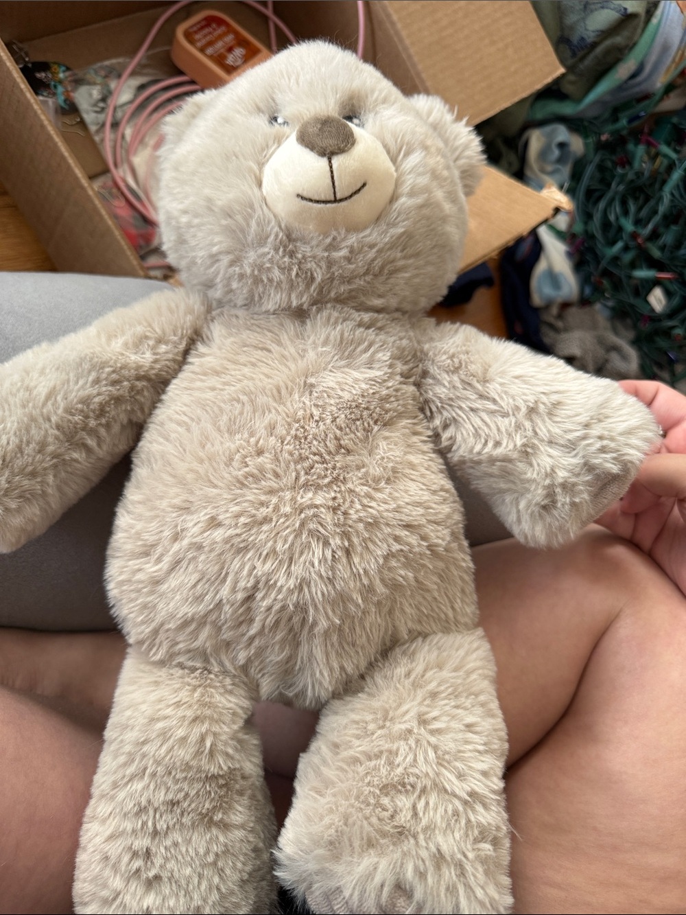 Plush Teddy Bear Stuffed Animal with rattle inside.